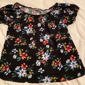 Off the shoulder flower shirt